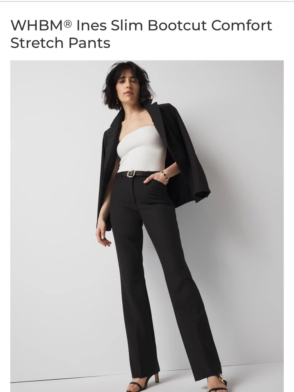 White House Black Market Black Ines Slim Bootcut Stretch Pants 0S